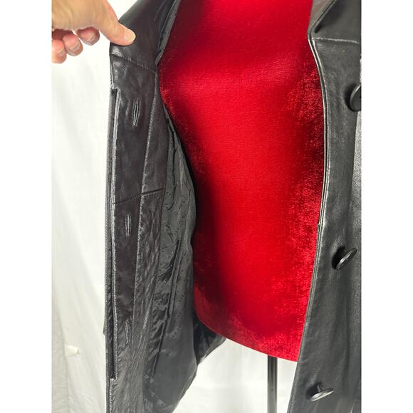 Nine West Womens Leather Jacket Size Large supple exquisite Y2K style car coat - Picture 5 of 16